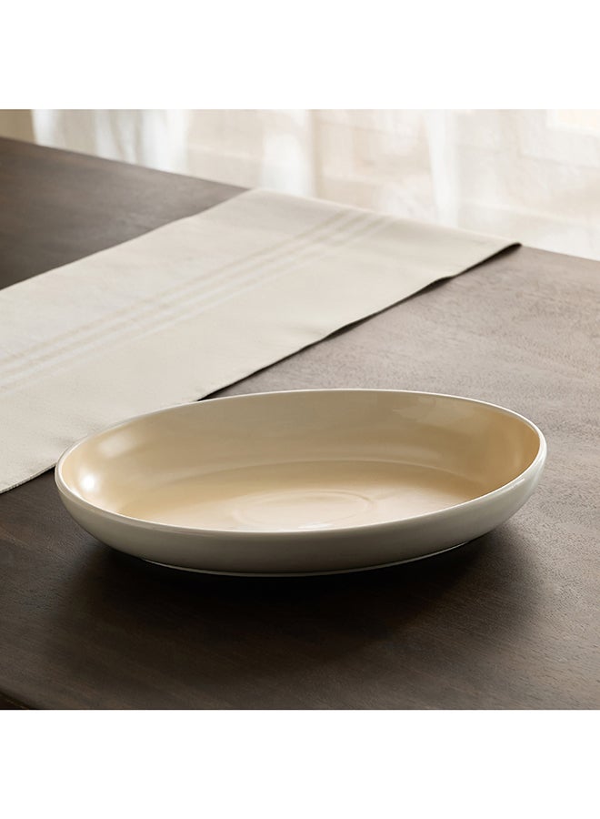 Home Box Sahra Serving Platter, Beige, 35cm - Image 1